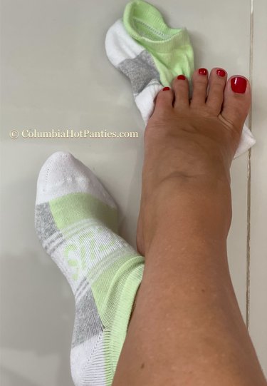 Thick Green Gym Socks - Alternate View